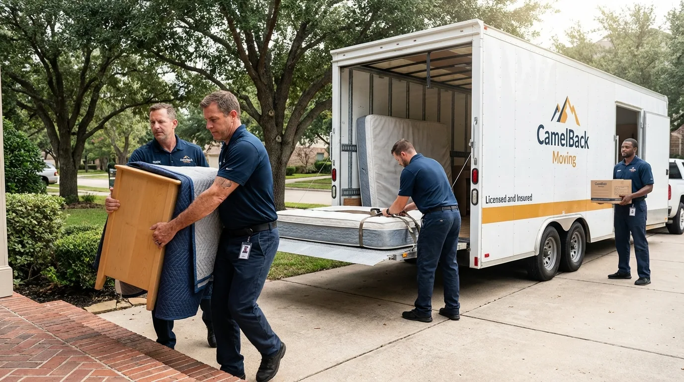 Crew loading residential truck for cross-state move from Hialeah, FL